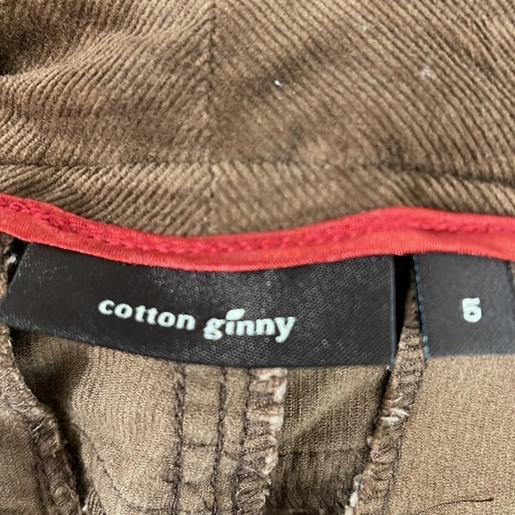 COTTON GINNY Y2K Brown Midi Skirt Corduroy Back Slit Pockets Cotton Spandex 5 - Picture 8 of 12